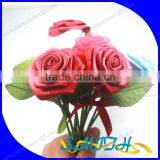 High Quality Artificial Red Ribbon Flower Bouquet thumbnail-1