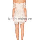 Sheer White Lace Overlay off Shoulder Wired V-neckline Party Dresses for Girls of 18 Years Old HSd5204 thumbnail-3