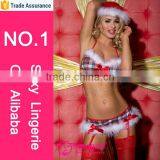 China supplier sex lingerie christmas bows mesh sex costume