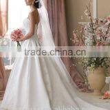 White High Quality Ball Gown Lace Sleeveless Sweetheart Victorian Lace Wedding Dress Robe de Mariage thumbnail-2
