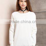 European Style Fashion Print Custom Letters Long Sleeve Fleece Joker Contracted Comfortable Hoodie Top for Women thumbnail-1