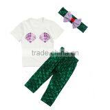 S17445A 2017 Summer High Quality Children Clothing Cute Girls Boutique Outfits thumbnail-3