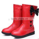 Cute Warm Leather Baby Boots Bow Style Child Boots Shoes Girls Kids Winter Boots thumbnail-2