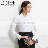 2017 New Design Ladies Office Wear White V-neck Collar Blouse for Women thumbnail-1