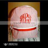 New Arrival Comfortable Style Seersucker Striped Backpack School Bag thumbnail-4