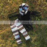 2016 New Design 3 Pieces Kids Scarf Clothing Baby Girls Suit Black Top Stripes Pant Hot Sell Children Outfit thumbnail-1