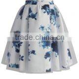 2016 Guangzhou Shandao OEM/ODM Custom Design Elegant Women Short A Line Ruffle Cotton Flower Printed Skirts thumbnail-2