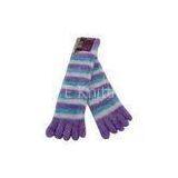 Comfortable Custom Color Cotton Fashion Ladies Striped Five Toes Sock, Fuzzy Toe Socks thumbnail-1