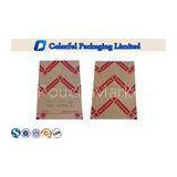 Customized Three Sides Sealing Kraft Paper Stand Up Pouch With Matte Red Printing