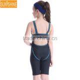Full Brief Knee Suits One Piece Swimsuit Children Competition Swimwear thumbnail-4