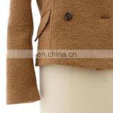 Women Soft High Quality Winter Double Breasted Wool Jacket thumbnail-4