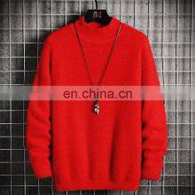 Factory Wholesale High Quality High-neck Loose Mink Fleece Winter Plus Velvet Thick Knitted Jacket Men's Sweater thumbnail-3