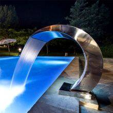 Outdoor Pool Fountain Stainless Steel Pool Accent Fountain Pond Garden Swimming Pool Waterfall Feature Decorative thumbnail-4