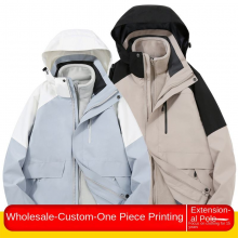 Outdoor Camping, Hiking, and Travel Two-piece Rechargeable Clothing - Stand up Zipper, Logo Printed Three in One Workwear Wholesale thumbnail-5