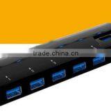 Usb 3.0 7 Ports Hub With Power Adapter ,Super Speed 5Gbps Usb Hub,Plug and Play. Supports Hot Swapping thumbnail-1