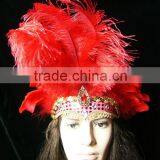 Women Hair Headdress With Ostrich Feather thumbnail-3