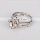 Micro Pave Setting Elegant Rose Shape Design 925 Sterling Silver Wedding Ring thumbnail-3