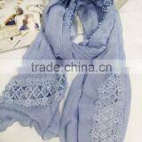 2016 Newest Fashion Casual Hollow Out Embroidery Lace Scarf Women Hijab Quality Choice thumbnail-2