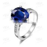 18k Plated Luxury Sapphire Gemstone Women Engagement Wedding Rings thumbnail-5