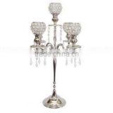 candelabra w/5-crystal votive holders/Antique wedding candelabra