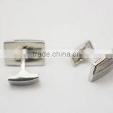 Stylish Mens Shirt Matte Silver Cufflinks Matt Blank Cufflink thumbnail-4