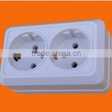 European style surface mounting double socket outlet with earth (S1210)