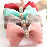 Colors Chiffon Ribbons Rhinestone Hair Bow Bow Hair Jewelry thumbnail-3