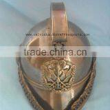 Brass Fire Chief Antique Finish Fireman Helmet thumbnail-1