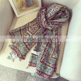 2016 Spring Bohemian Style Fashoin Voile Scarf Big Shawl Long Style With Tassel thumbnail-1