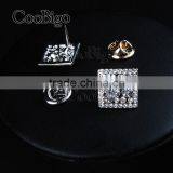 Fashion Jewelry Rhinestone Cuff-Link Gold Silver Unisex Chirstmas Party Gift Promotion Apparel Accessories thumbnail-1