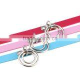 Fashion Handmade Punk Gothic Double O Shaped Metal Leather Button Jewelry Collar Choker Necklace thumbnail-6