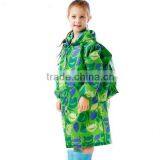 Fashion Student Long Green Transparent Brim Raincoat With Backpack Place thumbnail-1