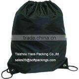 Budget Nylon Drawstring Bag, Black String Backpack Bag thumbnail-1