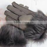 Russia Style Sheep Leather Gloves With Fox Fur Lining thumbnail-2