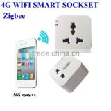 Zigbee 4G WIFI Smart Plug Sockset ,wirless mobile phone remote control sockset ,New!