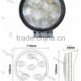 18W 9--32V Round LED Work Light IP67 Epitsar 4" Led Work Lamp Real Factory Flood/spot Beam High Power 24v Led Truck Work Light