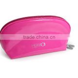 Women Vinyl Pink Travel Cosmetic Pouches Bag Makeup Pouch Case Travel Organizer thumbnail-1