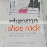 Stackable Extension Chromed Plated Iron Shoe Rack Tower thumbnail-4