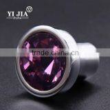 1 1/9 Inch Zinc Base Chrome Plated Amethyst Glass Knob thumbnail-3