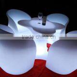 Modern Desgin Led Light Cafe Table and Chairs , Led Garden Table Chair