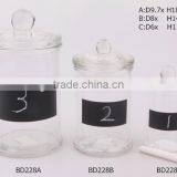 3size Glass Storage Jar With Black Board thumbnail-1