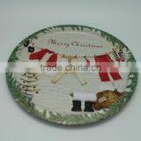 Manufactures of Dishes to Restaurant Christmas Food Metal Tin Plate Factory High Quality Round Dinner Plate