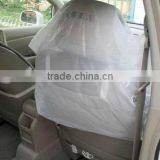 LDPE Ivory Color With FUCHS Printing and Two Pockets Plastic Disposable Car Seat Cover thumbnail-4