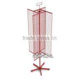 4 Sided Spinning Metal Grid Mesh Display Rack With Sign Holder thumbnail-5
