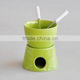 Ceramic Fondue Set With Forks,ceramic Solid Color Fonder Set,ceramic Chocolate Fondue Tools thumbnail-2
