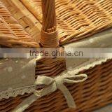 Handled Rectangular Natural Wicker Hamper Box With Liner thumbnail-6