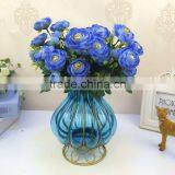 Wrought Iron Flower Glass and Metal Vases Factory Wholesale Home Decorative Crafts Antique thumbnail-5