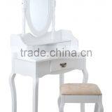 Wooden Modern Folding Mirror Dresser Table Set thumbnail-5