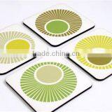2017 Round Wooden Green Circles Coaster Set Made in China