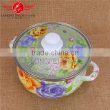 Beautiful Design Enamel / Ceramic Kitchen Nonstick Cookware Pot Set With Glass Lid thumbnail-4